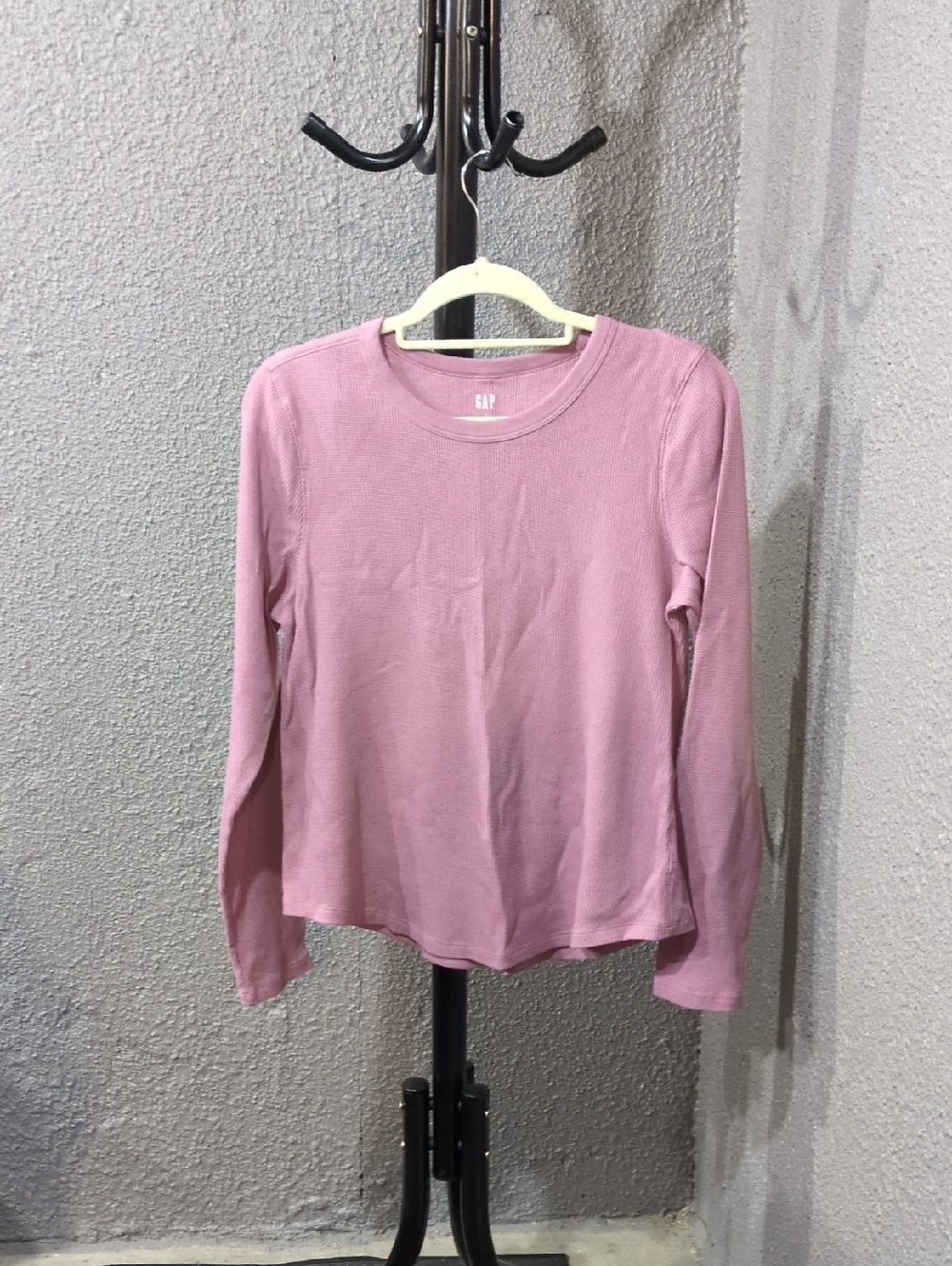 GAP Long Sleeve Crewneck Top - Dusty Rose